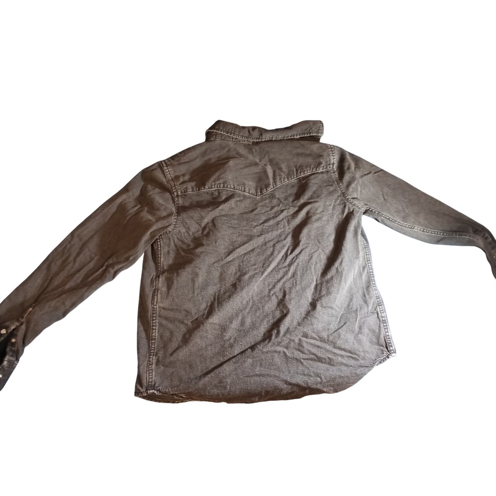 Levi Strauss & Co Womens Black Denim Western Snap Button Long Sleeve Shirt M - Picture 6 of 6